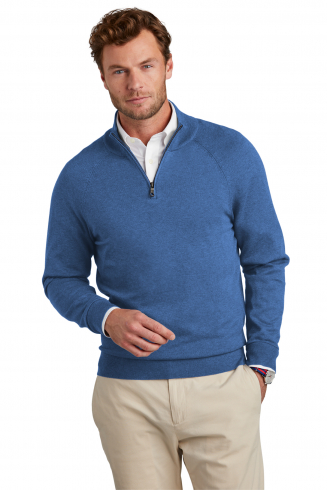 Custom Embroidered Brooks Brothers Cotton Stretch 1/4-Zip Sweater - BB18402 